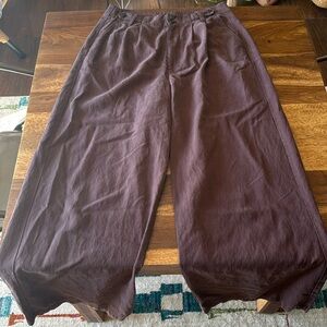 Madewell Brown Harlow Wide Leg Pant